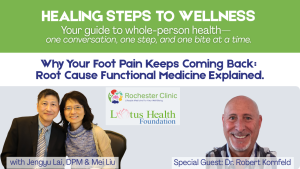 Dr. Jengyu Lai and Mei Liu sit down with Dr. Robert Kornfeld on Healing Steps to Wellness - Why Your Foot Pain Keeps Coming Back: Root Cause Functional Medicine Explained 