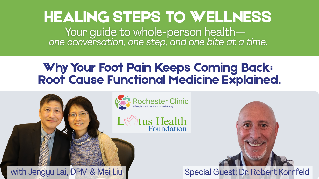 Why Your Foot Pain Keeps Coming Back: Root Cause Functional Medicine Explained” with Mei Liu, Dr Robert Kornfeld, Dr Jengyu Lai