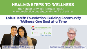 Lotus Health Foundation: Building Community Wellness One Soul at a Time Mei Liu and Dr. Jengyu Lai sit down with Suzanne Koepplinger 